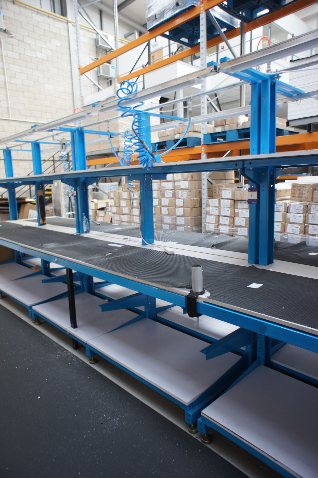 Double sided cantilever assembly bench, with integrated lighting (Approx. 2240 x 1500 x 2000), other