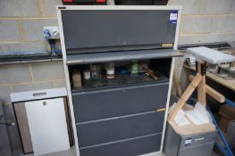 3 Drawer, and 2 compartment steel cabinet, and 2 drawer pedestal