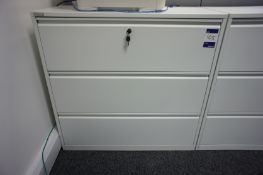 Metal 3 drawer lateral filing cabinet (1000 x 980