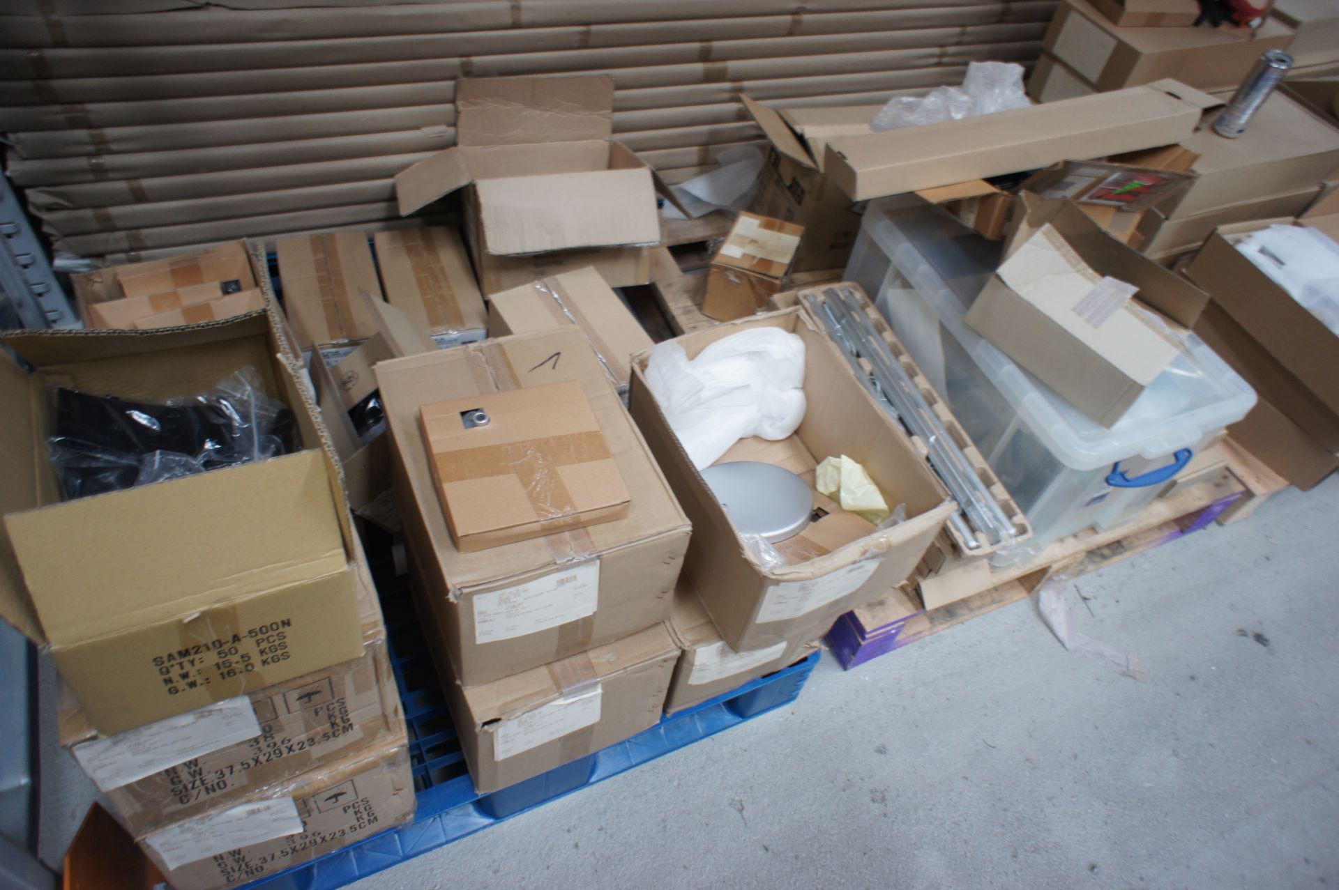 Contents to 3 x pallets, including desk base for wave lights, wave lights, LED strip lights - Image 2 of 4