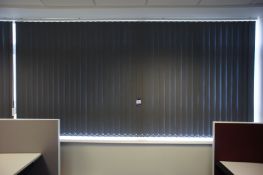 Fabric office blinds (Approx. 3300 x 1650) Purchasers responsibility to remove