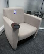 Upholstered mobile ergonomic chair, with integrate