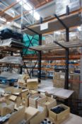 Sec storage cantilever 5 tier stock racking, Capacity 75KG per arm, Approx. 2.5 x 4m (Purchaser to