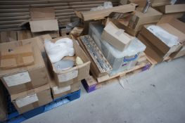 Contents to 3 x pallets, including desk base for wave lights, wave lights, LED strip lights