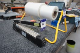 Pacseal impulse hand sealer, 240V, with polythene rolls and stand