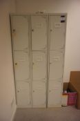 9 Compartment metal personnel lockers (Approx. 1780 x 920)