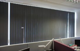 Fabric office blinds (Approx. 3300 x 1660) Purchasers responsibility to remove