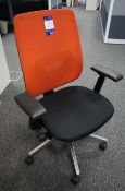 Haworth part upholstered mobile office armchair