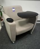 Upholstered mobile ergonomic chair, with integrate