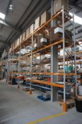 4 x Bays of Apex pallet racking, comprising 5 x uprights (6m x 1.1m), and 32 x crossbeams (3.3m) *