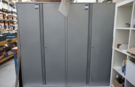 2 x Double door office cabinets (1880 x 1000), and contents