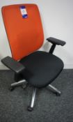 Haworth part upholstered mobile office armchair