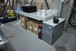 6 x Work surfaces (2200 x 7600), including table and 3 drawer pedestal