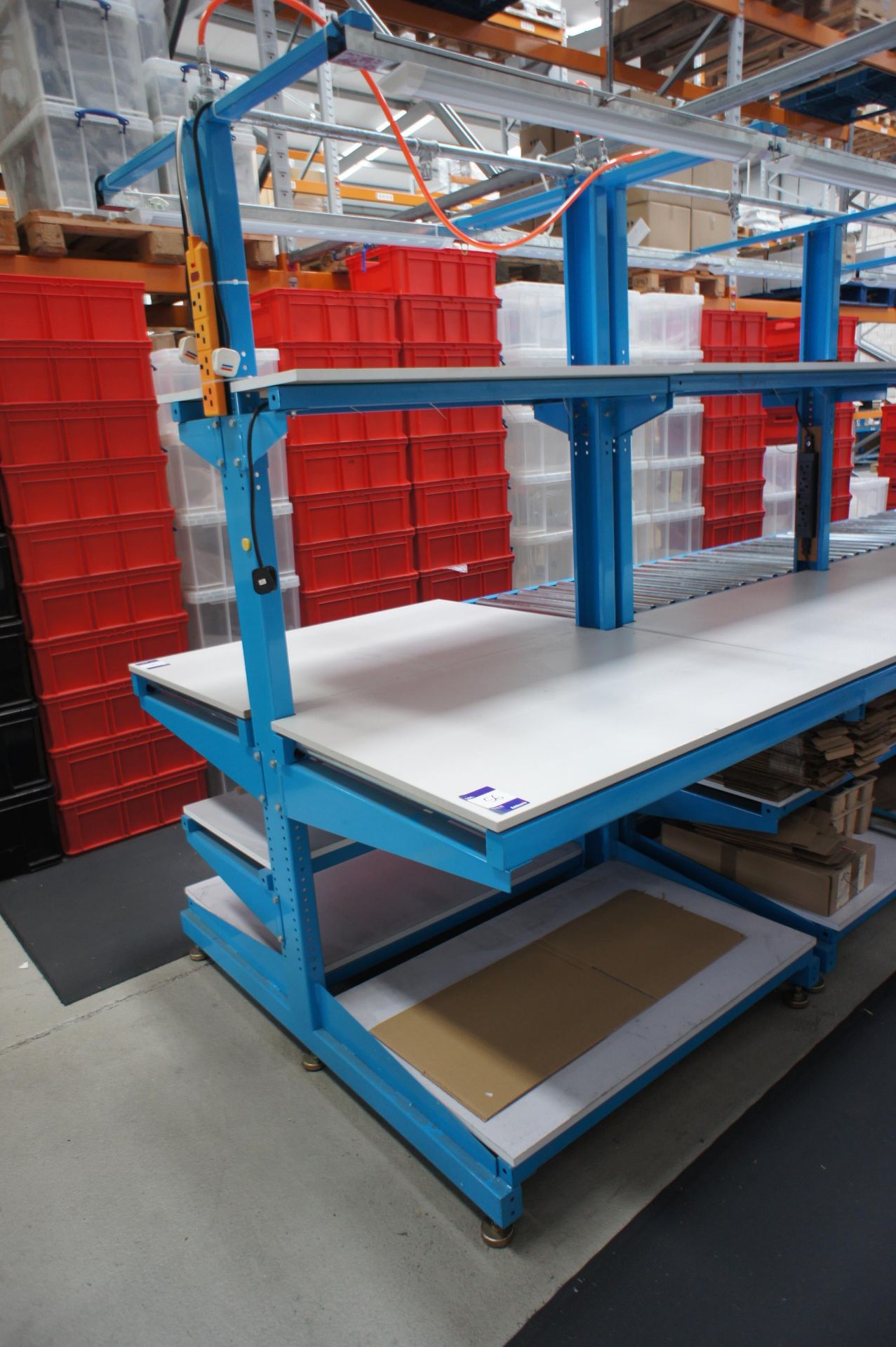 Double sided cantilever assembly bench, with integrated lighting (Approx. 2240 x 1500 x 2000), other