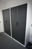 2 x Triumph double tambour door office cabinets (1870 x 1000), to mezzanine office