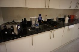 Contents to kitchen area to include toaster, kettle, tableware etc (Does not include built in