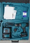 Makita DHP453 cordless hammer drill, with charger and 1 x battery