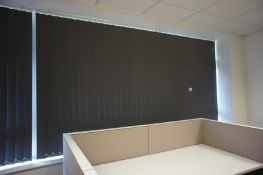 Fabric office blinds (Approx 2980 x 1660) Purchasers responsibility to remove