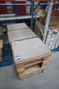 3 x Mobile wooden crates