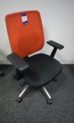 Haworth part upholstered mobile office armchair