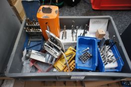 Quantity of various drills and driver bits, to plastic tray