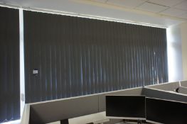 Fabric office blinds (Approx. 3300 x 1660) Purchasers responsibility to remove