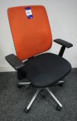 Haworth part upholstered mobile office armchair