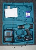 Makita DHP453 cordless hammer drill, with charger and 1 x battery