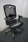 Part leather effect mobile office armchair