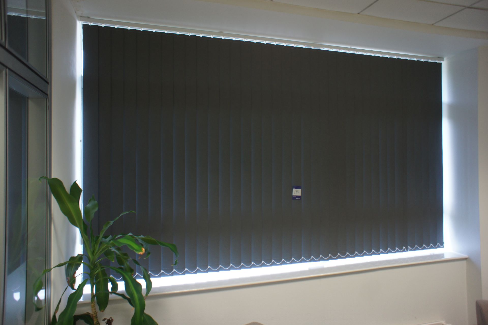 Fabric office blinds, to first floor private office (Approx. 2900 x 1660). Purchasers responsibility
