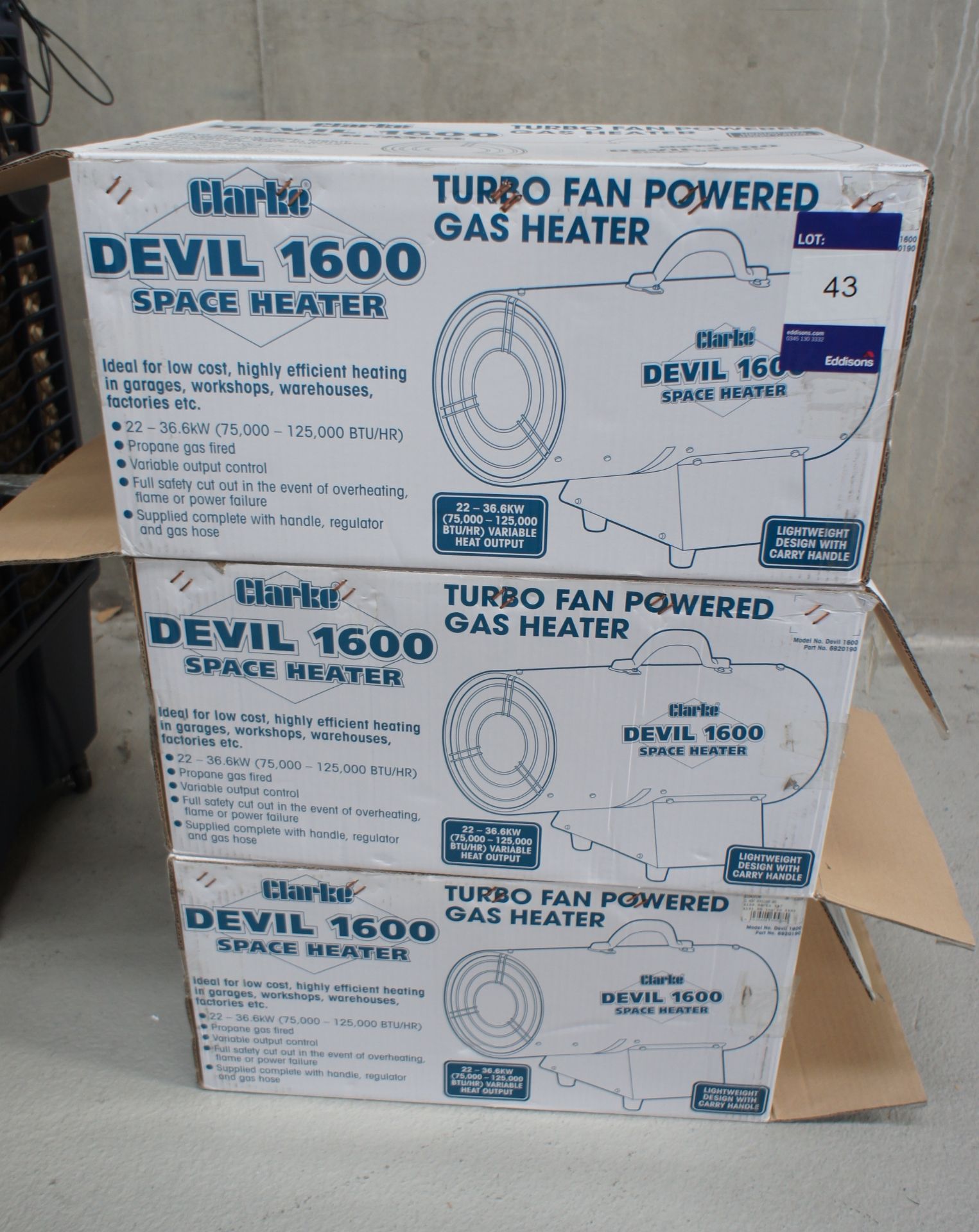 3 x Clarke Devil 1600 space heater