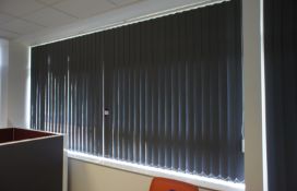 Fabric office blinds (Approx. 3300 x 1650) Purchasers responsibility to remove