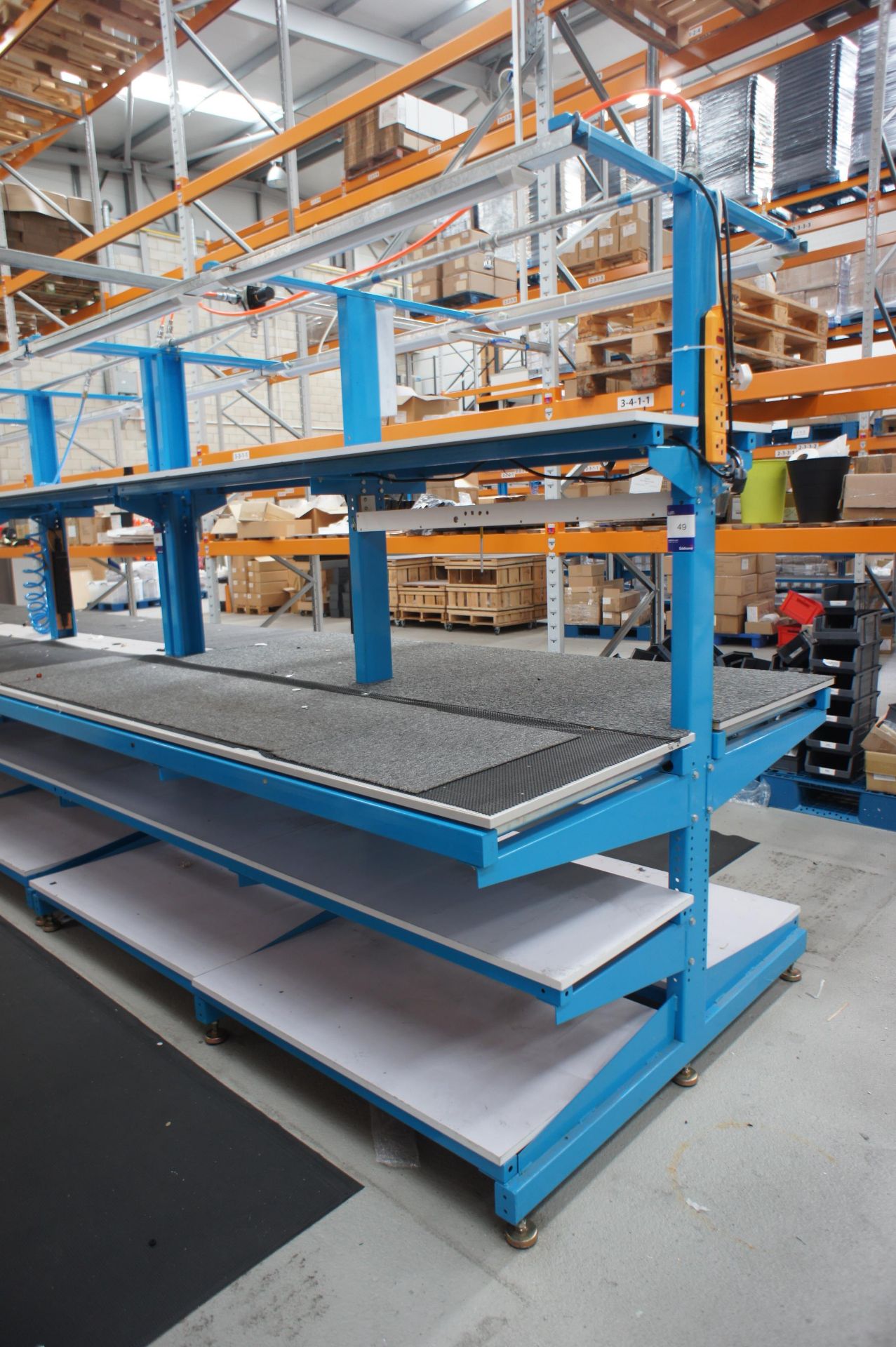 Double sided cantilever assembly bench, with integrated lighting (Approx. 2240 x 1500 x 2000), other