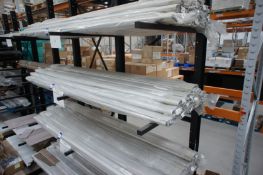 Quantity of Spacebeam Extrusion, 9’11” length (aluminium), to 2nd top shelf of racking