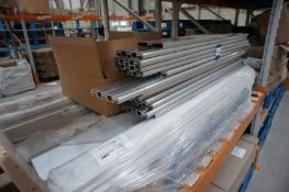 Assortment of aluminium extrusion offcuts, to shelf, various sizes
