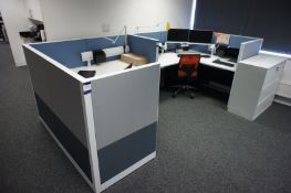 Adapt 2 person desk cluster comprising, 2 x electric rise and fall desks, power supplies, monitor