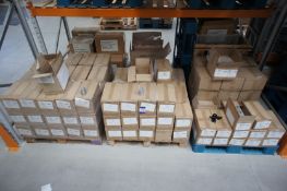 Contents to 3 x pallets, including aluminium vertical mount rails, cut-off c clamps, etc