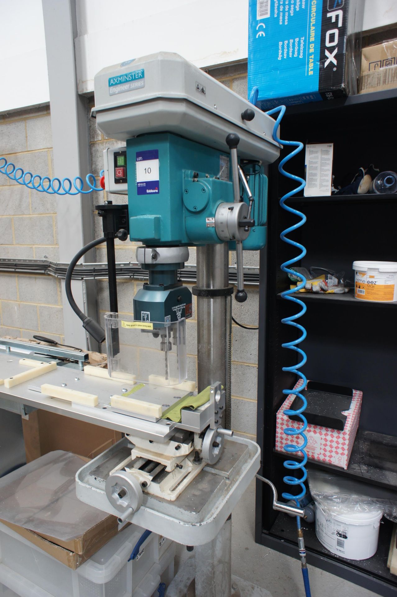 Axminster SB-250 multi-speed pillar drill, with rise and fall table, precision machine vice, and - Image 2 of 4