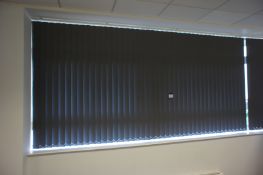 Fabric office blinds (Approx 3300 x 1660) Purchasers responsibility to remove