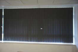 Fabric office blinds (Approx 3300 x 1660) Purchasers responsibility to remove