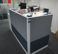 Adapt single person office pod comprising electric rise and fall ‘L shaped’ desk (1800 x 1800 x 780)