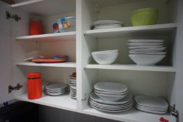 Contents to kitchen area, excluding appliances, to include cups, tableware etc