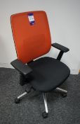 Haworth part upholstered mobile office armchair
