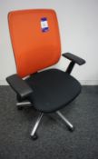 Haworth part upholstered mobile office armchair