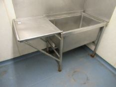 A Stainless Steel Topped Sink Unit with drainer only