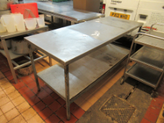 Stainless Steel Prep Table 2740 x 770 x 850mm High & 2 S/S Topped Prep Tables 2000 x 770 x 900mm Hig