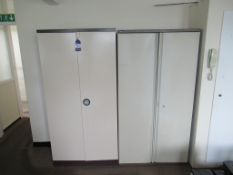 2 x Metal Stationery Cabinets Containing Assorted Stationery and 2 x Four Drawer Metal Filing Cabin