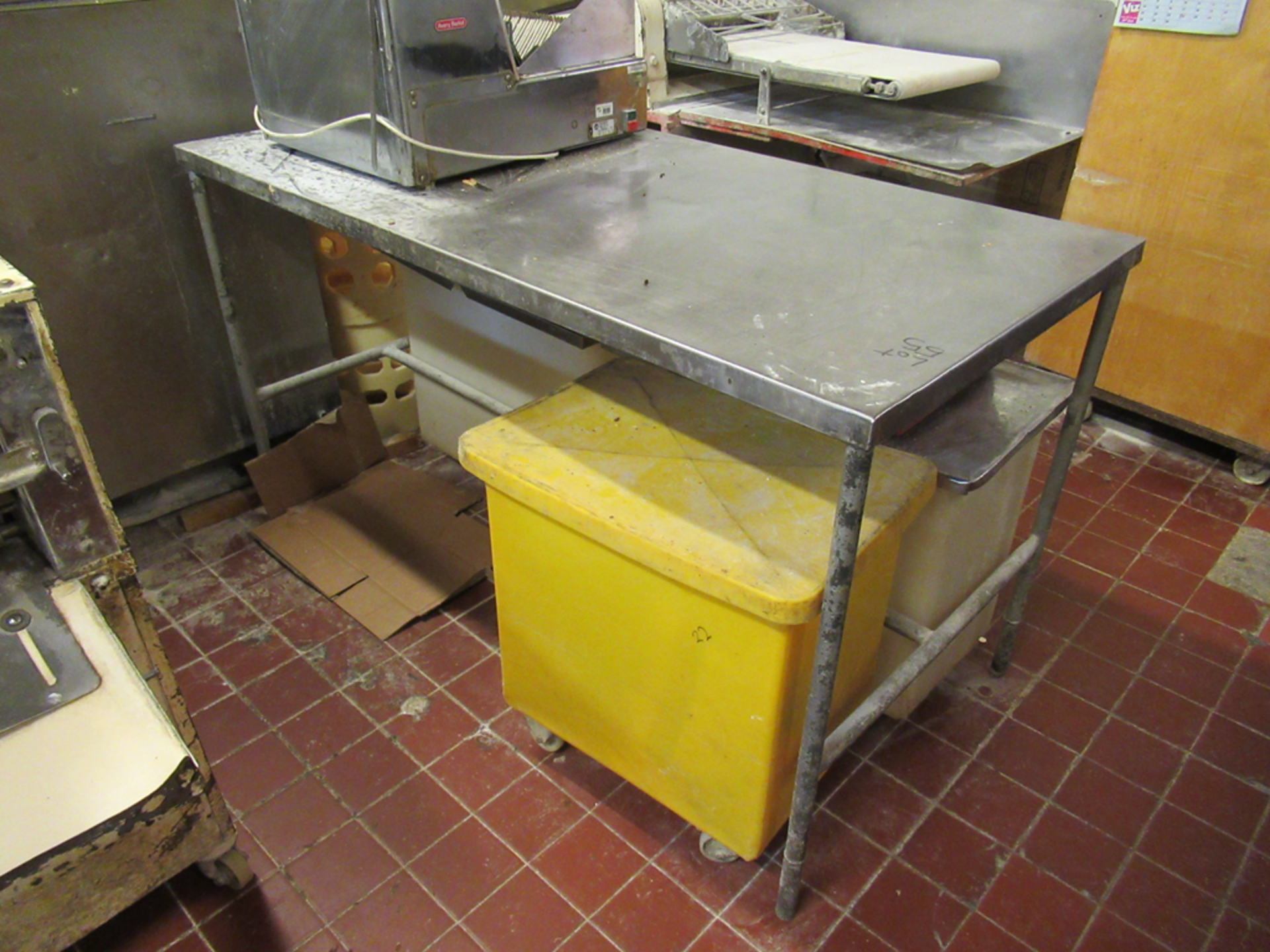 Stainless Steel Prep 2200(Front) x 600 x 900mm High with Chamfered Corner and S/S Top Prep Table 176 - Image 2 of 3