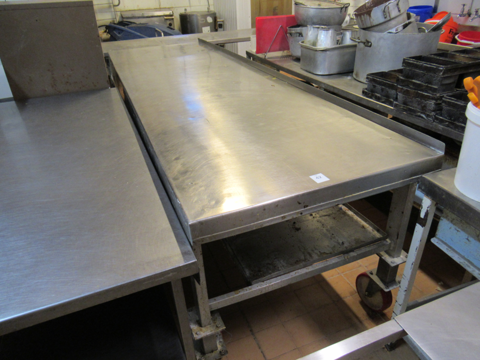 Arge SS Topped Mobile Prep Table 3030 x 920 x 930mm High with Aluminium & S/S Base