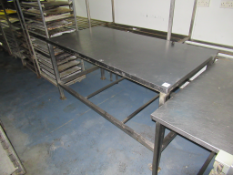 2 x Prep Tables S/S Top with Aluminium Frame 830 x 910 x 960mm High, S/S Prep Table 1140 x 570 x 880